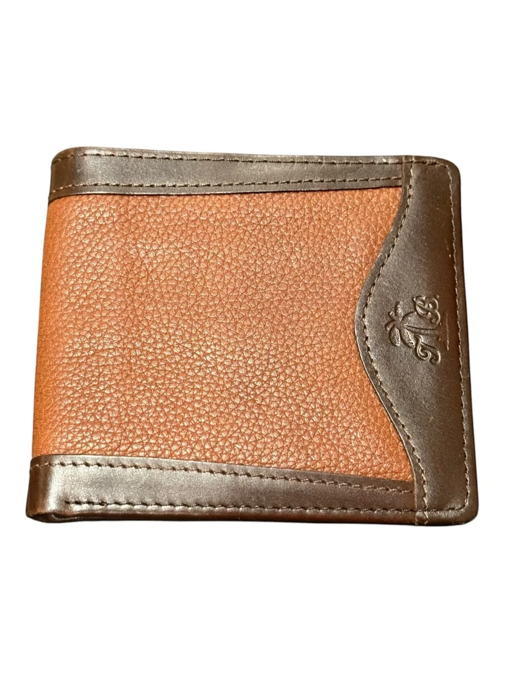 new Tommy Bahama ☀︎︎ Bi Fold Slim Leather Wallet ☀︎︎ 2 Tone Brown ☀︎︎ 12 Slots